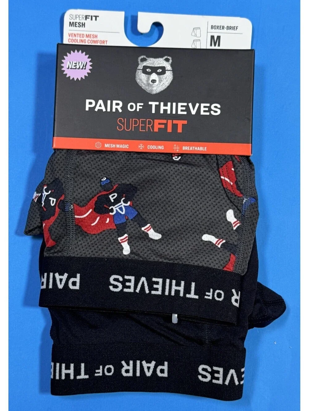 Pair of Thieves Boxer Briefs SuperFit Pug Superhero 2 Pack Mens M